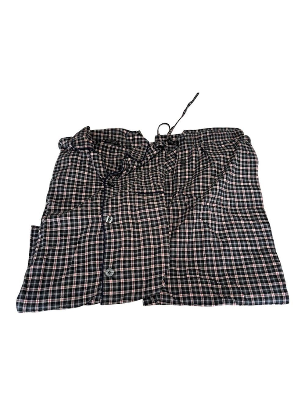 Merona Men’s Plaid Button-Front Pajama 2pc Set Size Medium 100% Cotton